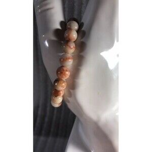 Net Stone/Red Web Beaded Stretch Bracele